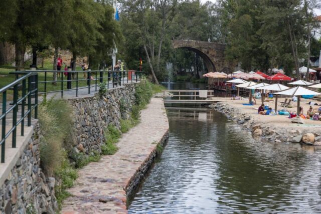 Riverside beach